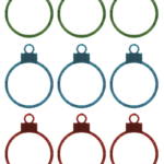 Christmas Ornament Gift Tags Print Color Fun