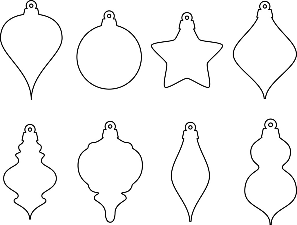 Eight Ornament Shapes SVG Etsy Christmas Ornament Template Paper 