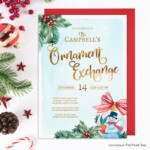 Ornament Exchange Party Invitation Christmas Ornament Exchange Invite